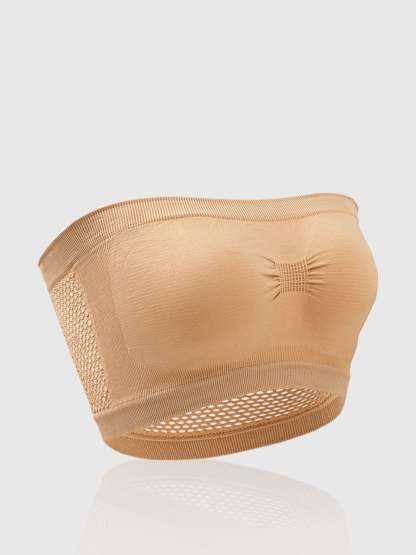 Strapless Solid Color Bra for Women, Breathable Everyday Wear