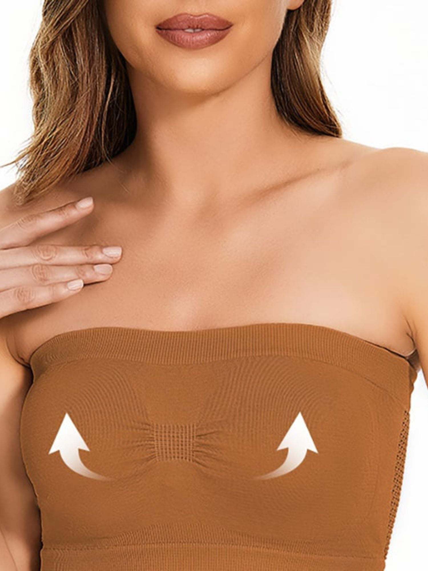 Strapless Solid Color Bra for Women, Breathable Everyday Wear