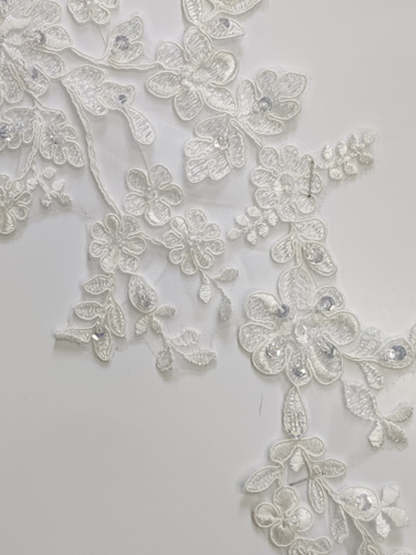 Spaghetti Strap Sleeveless A-Line Princess Wedding Gown with Sequins and Appliques, Floor-Length