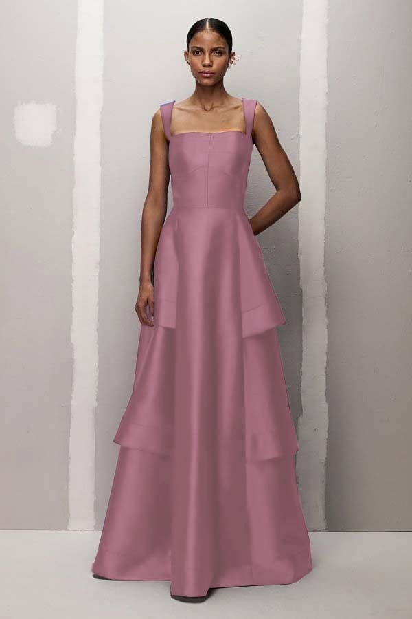 Charming Straps Sleeveless High Waist Long Prom Dress With Pleated