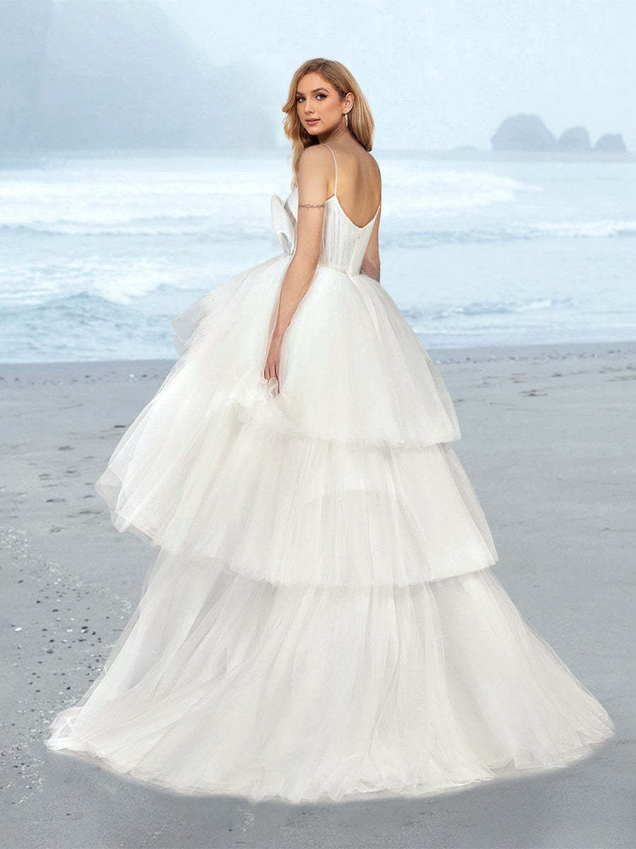 Princess V-Neck A-Line Floor-Length Bridal Gown
