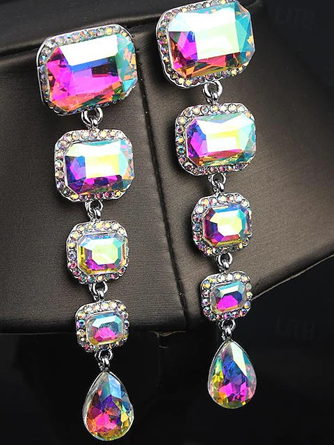 Elegant Vintage Stud Earrings for Women in Champagne Red or Blue - Stylish Luxury Jewelry