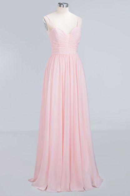 BMbridal Chiffon Spaghetti-Straps Sleeveless Affordable Bridesmaid Dress Online-BMbridal