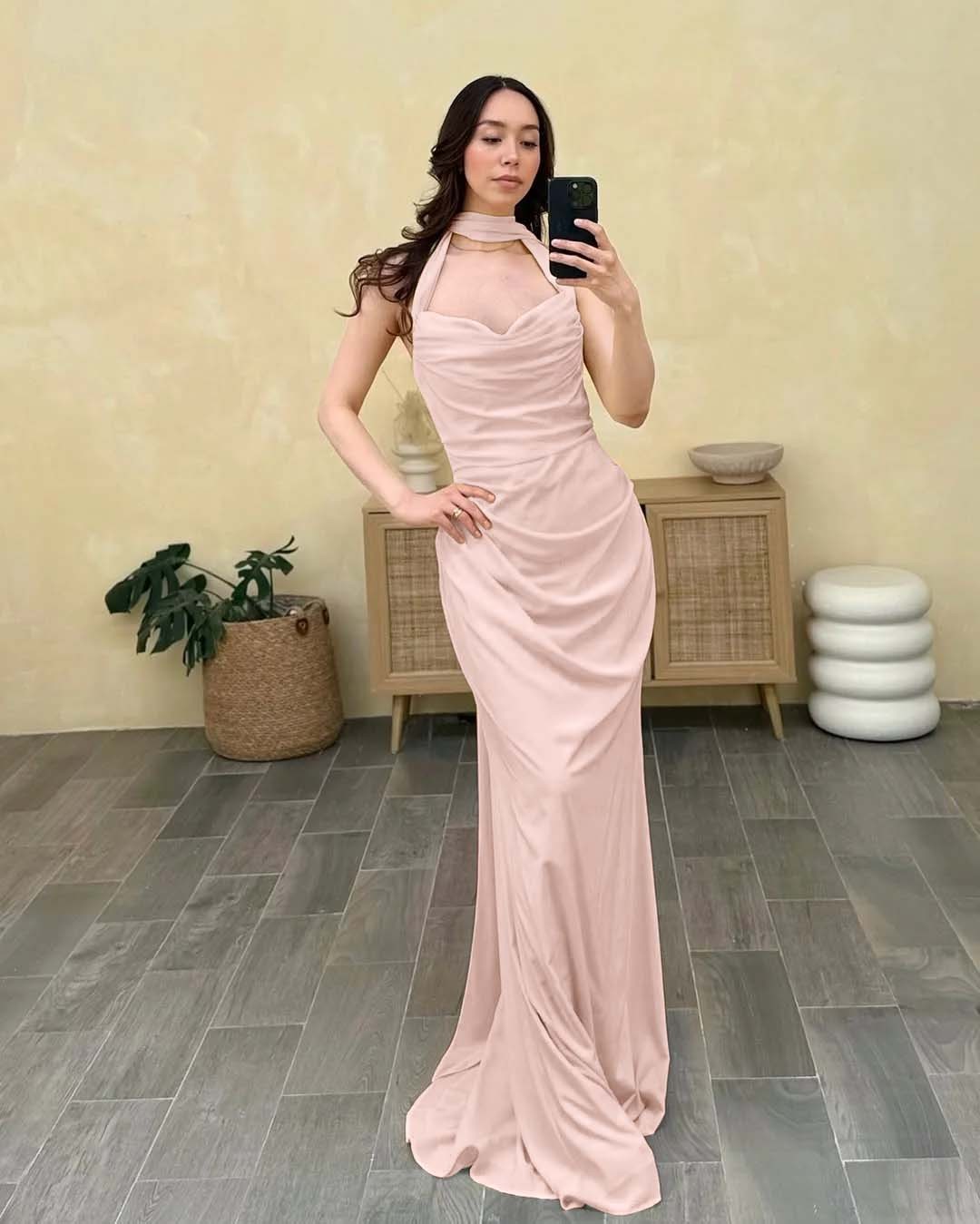 Halter Sleeveless Sweetheart Long Mermaid Prom Dress With Pleated