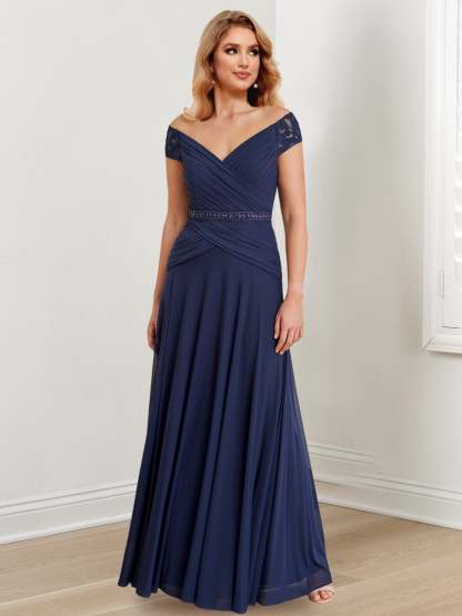 Floor-Length Off-the-Shoulder Mother of the Bride A-Line/Princess Dresses