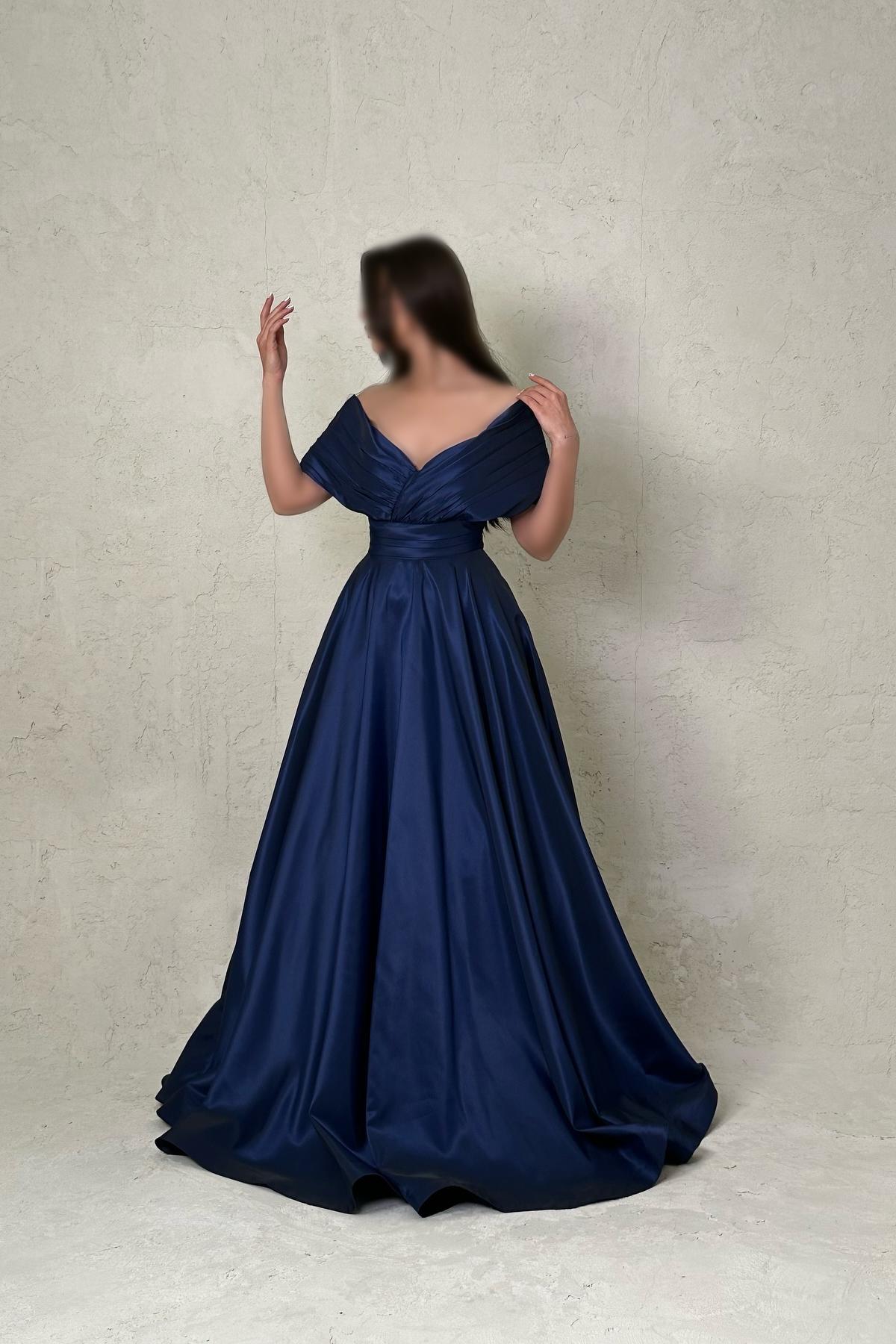 Off the Shoulder Sleeveless A Line Long Prom Dress With Pleated