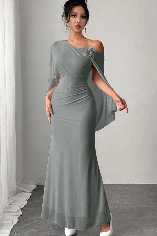 Chic Sleeveless Mermaid Long Prom Dress With Pleated Appliques