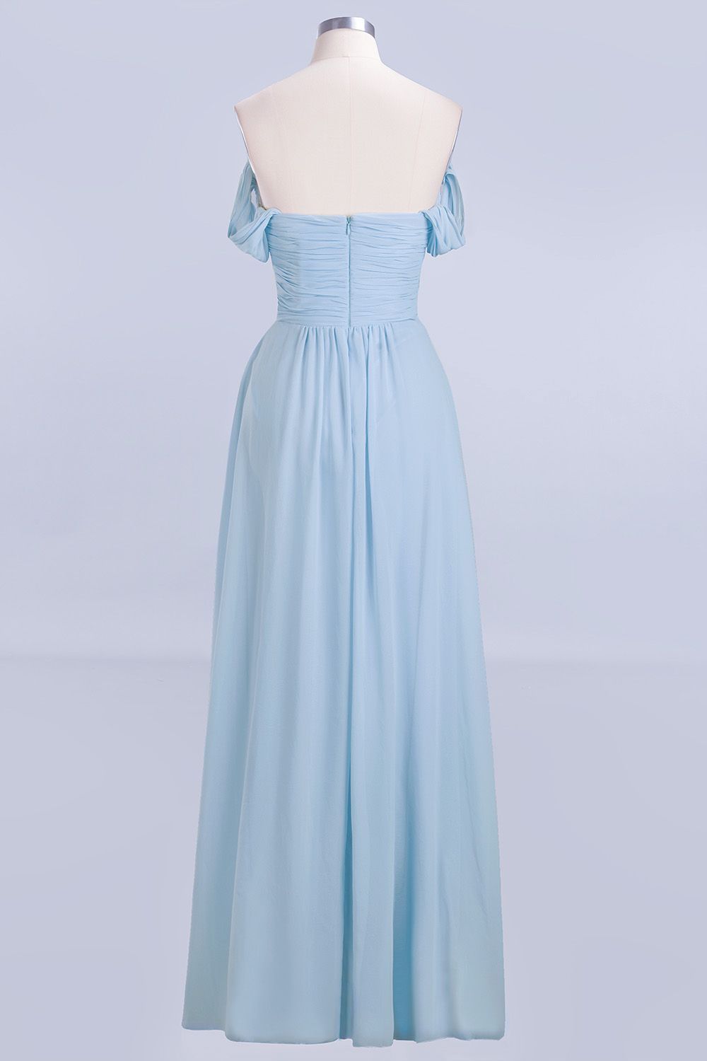 BMbridal Modest Chiffon Sweetheart Sleeveless Affordable Bridesmaid Dresses with Ruffles-BMbridal