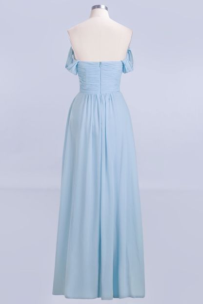 BMbridal Modest Chiffon Sweetheart Sleeveless Affordable Bridesmaid Dresses with Ruffles-BMbridal