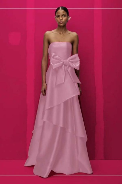 Chic Strapless Sleeveless Long Prom Dress With Pleated Bowknot