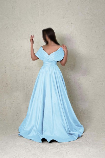 Off the Shoulder Sleeveless A Line Long Prom Dress With Pleated
