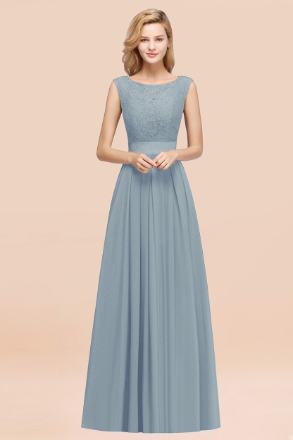 BMbridal Vintage Sleeveless Lace Bridesmaid Dresses Affordable Chiffon Wedding Party Dress Online-BMbridal