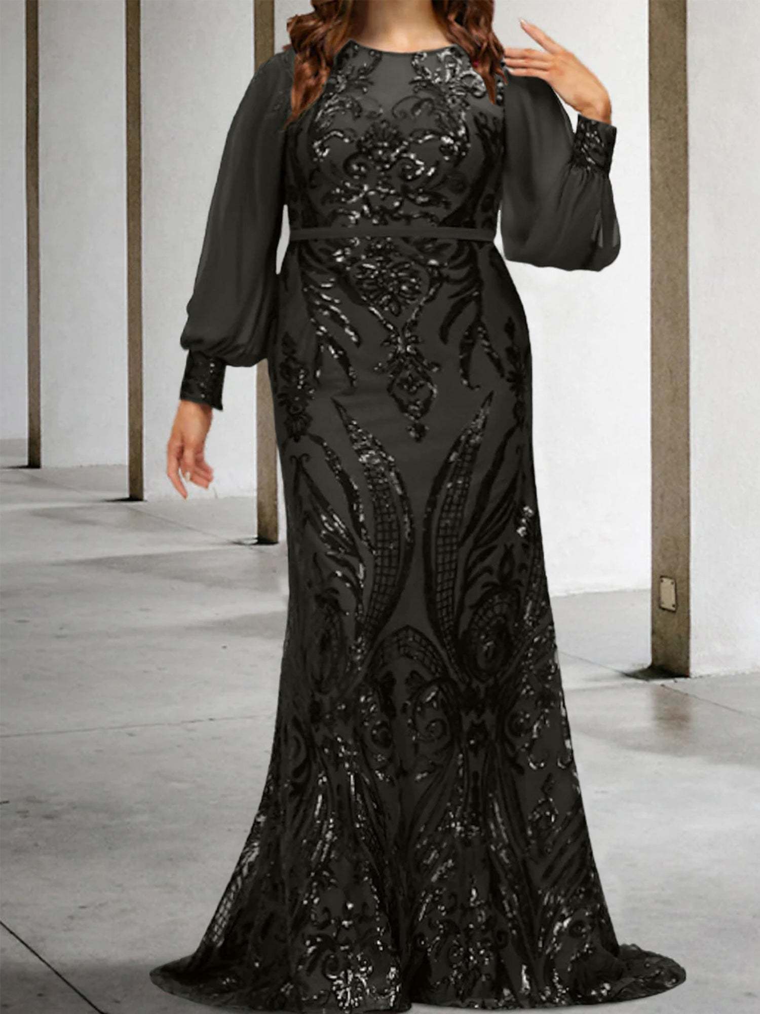 Sequined Mother of the Bride Sheath or Column Gowns