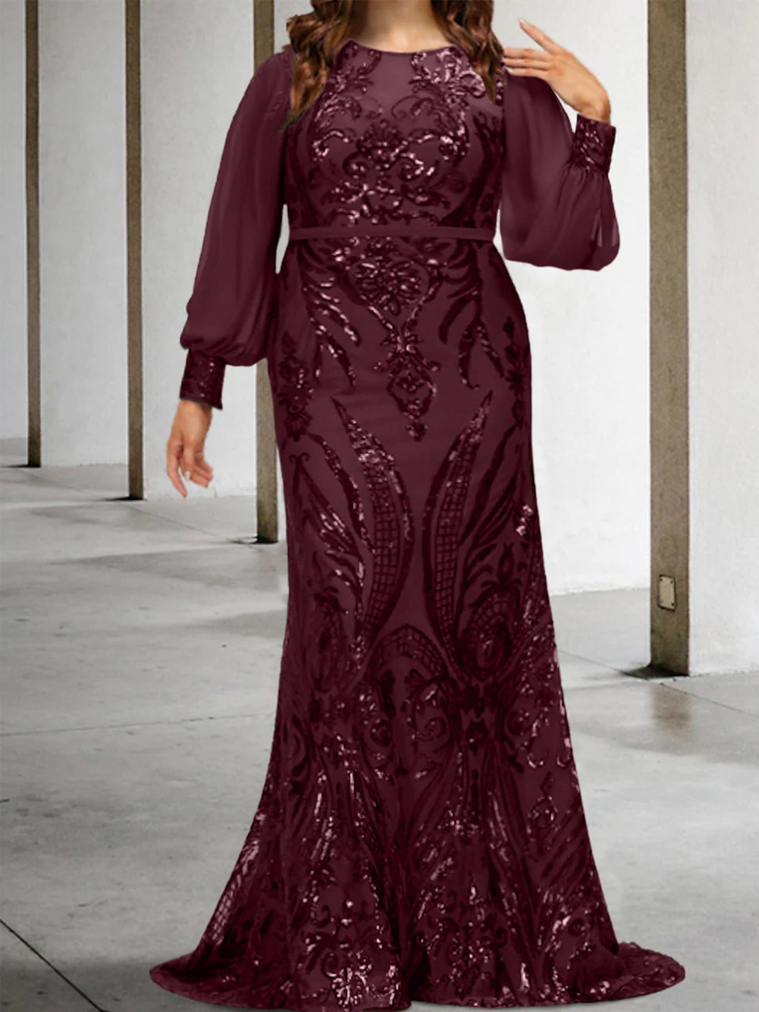 Sequined Mother of the Bride Sheath or Column Gowns