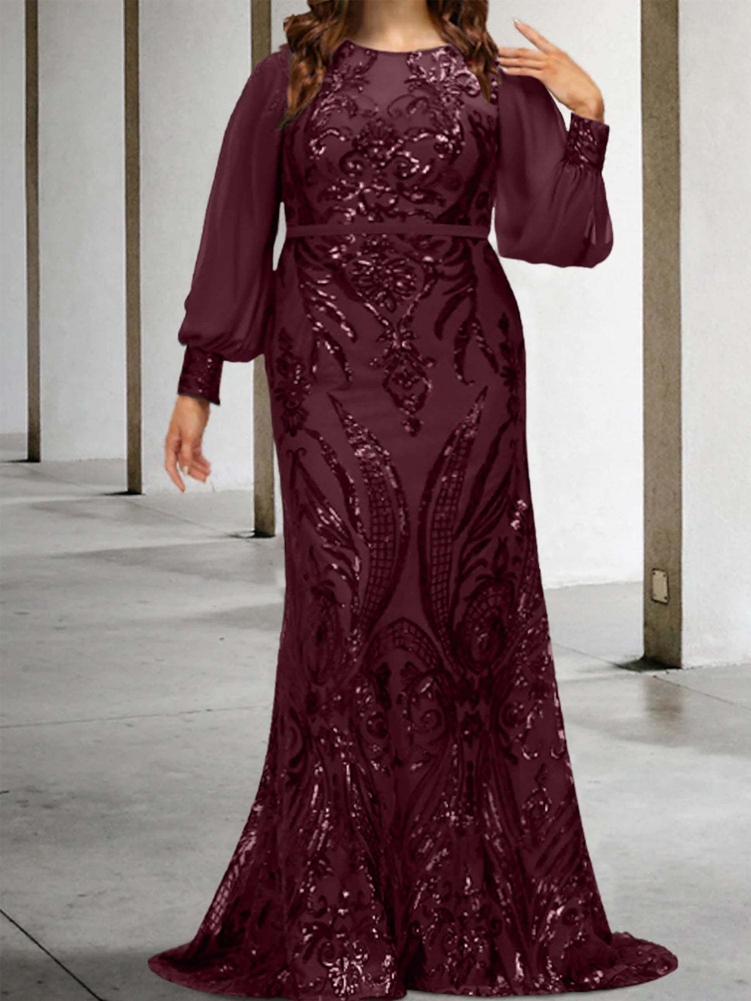 Sequined Mother of the Bride Sheath or Column Gowns