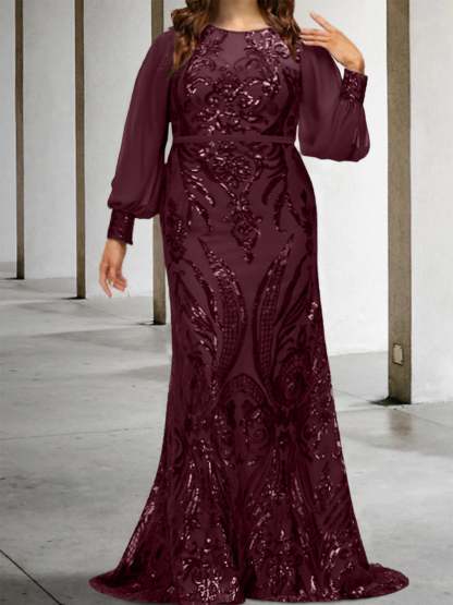 Sequined Mother of the Bride Sheath or Column Gowns