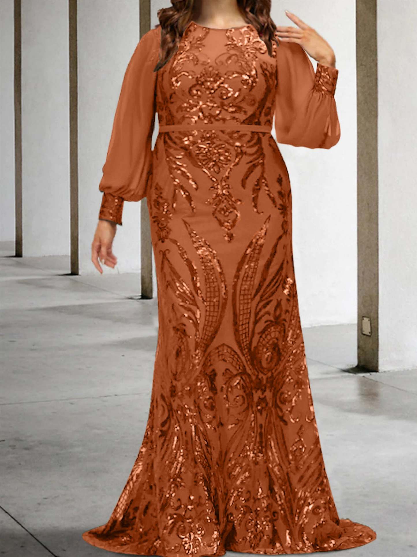 Sequined Mother of the Bride Sheath or Column Gowns