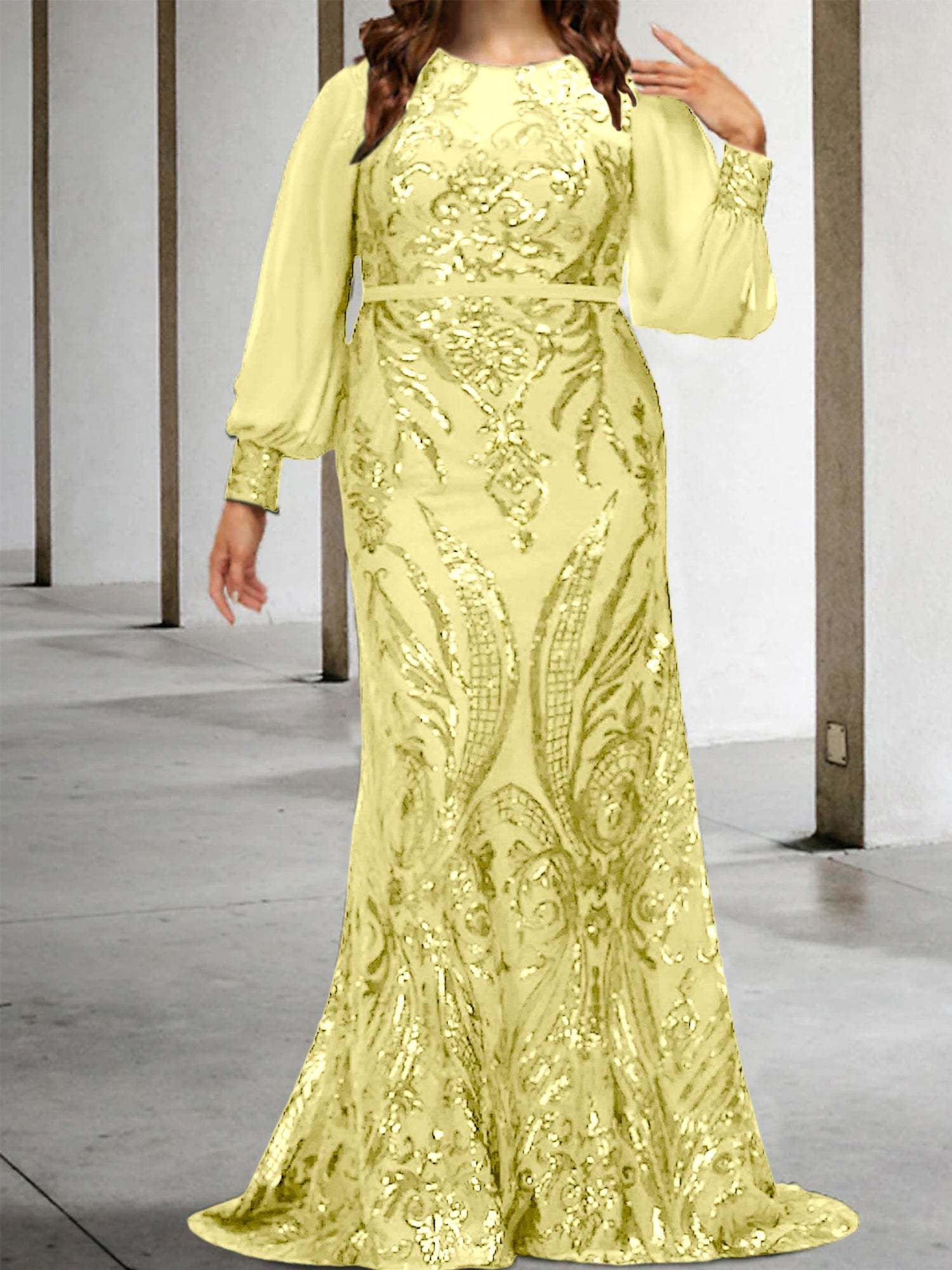 Sequined Mother of the Bride Sheath or Column Gowns