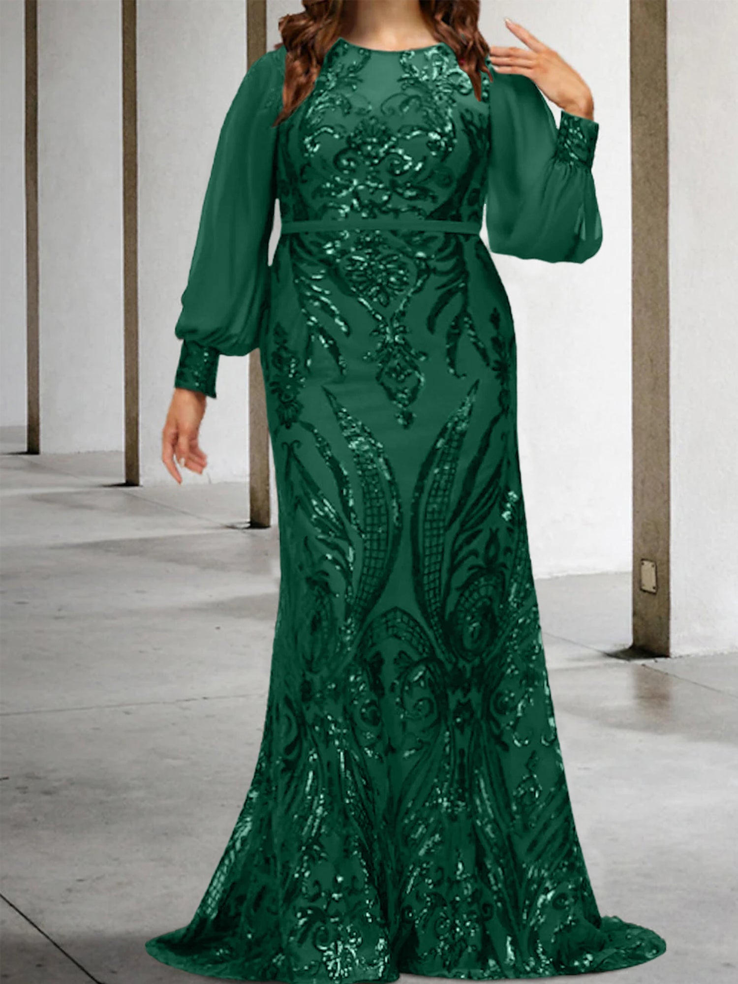 Sequined Mother of the Bride Sheath or Column Gowns