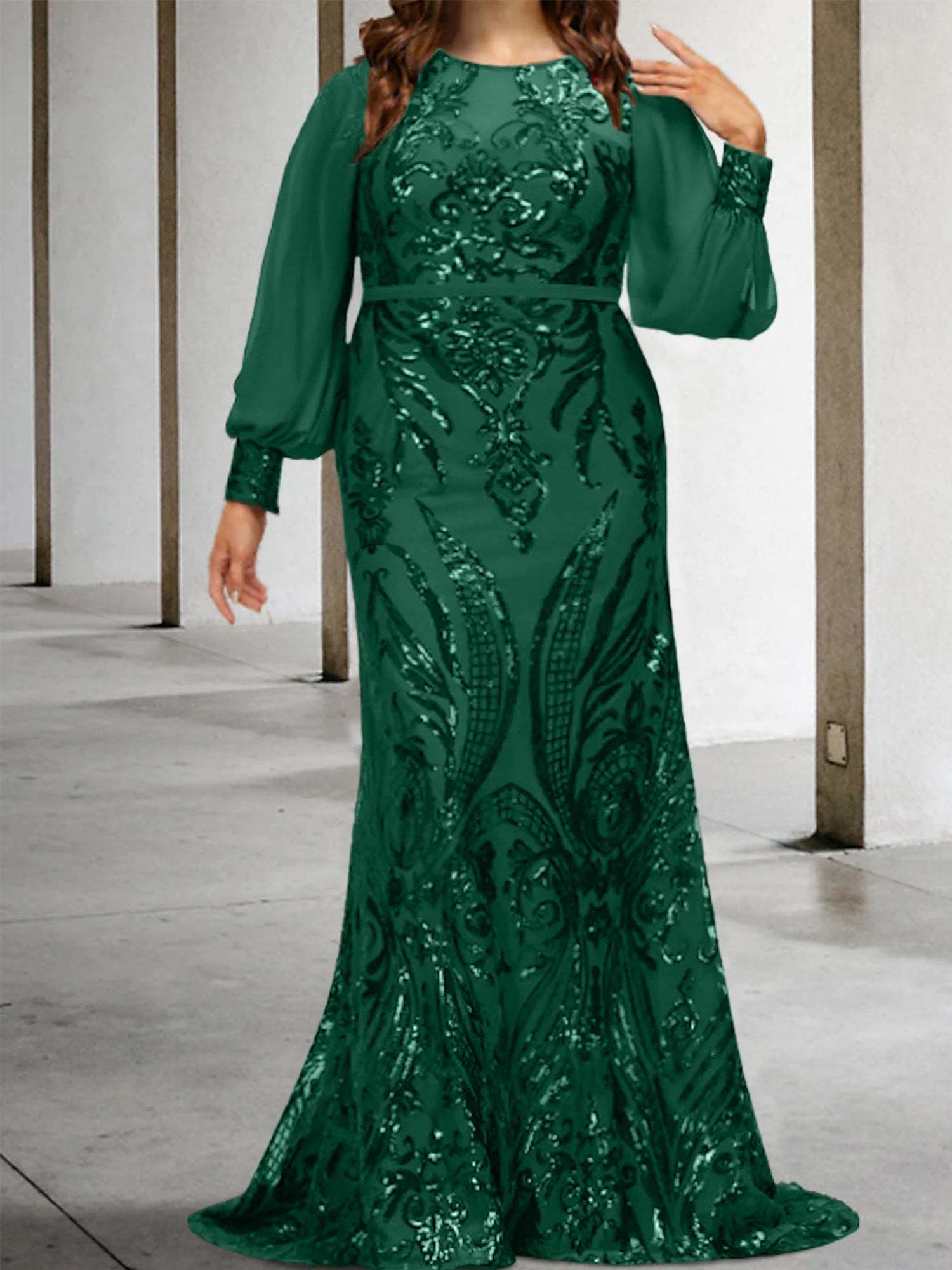 Sequined Mother of the Bride Sheath or Column Gowns