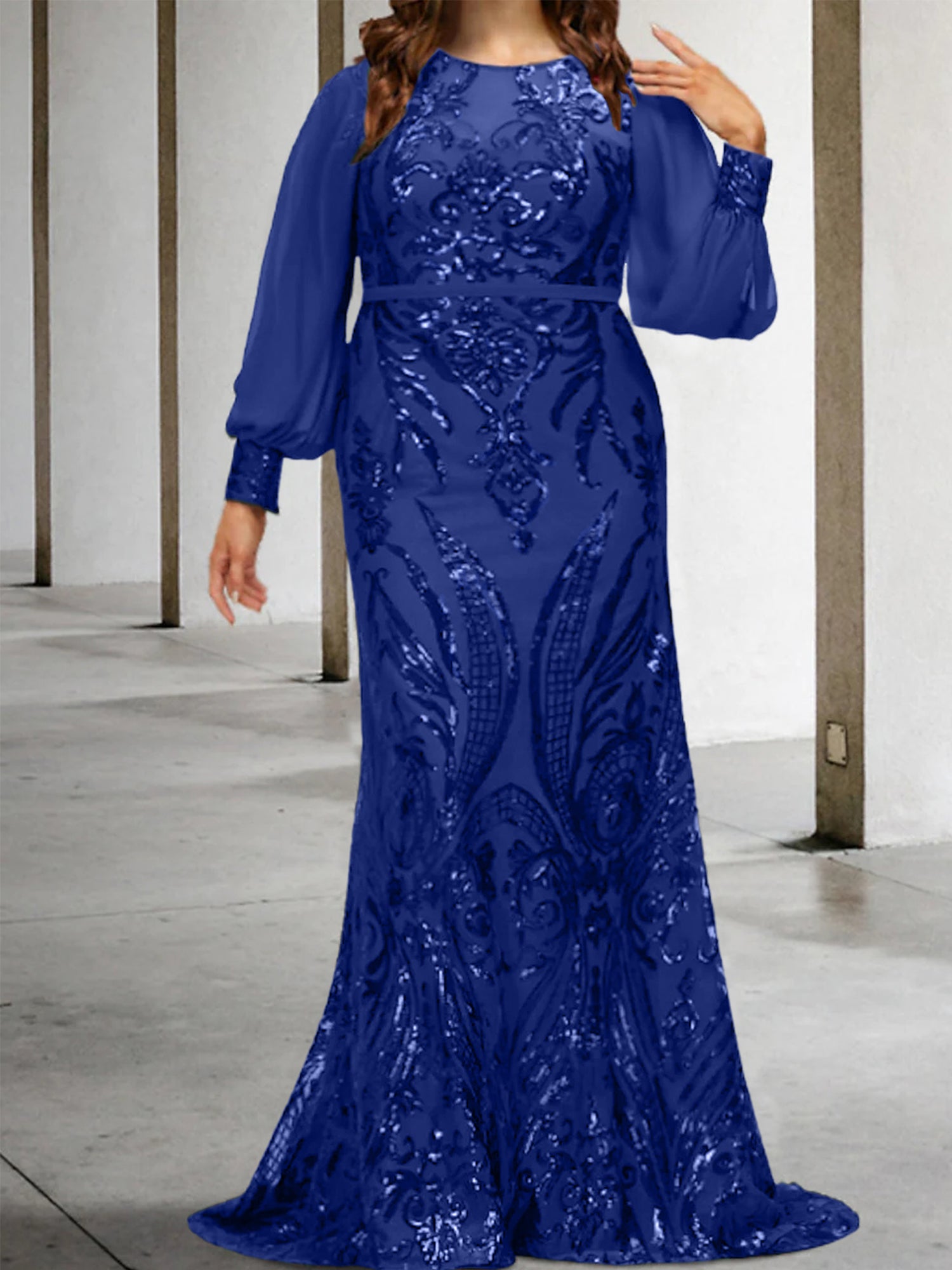 Sequined Mother of the Bride Sheath or Column Gowns