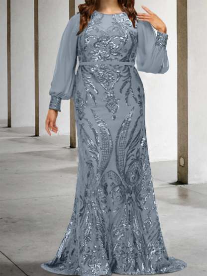 Sequined Mother of the Bride Sheath or Column Gowns