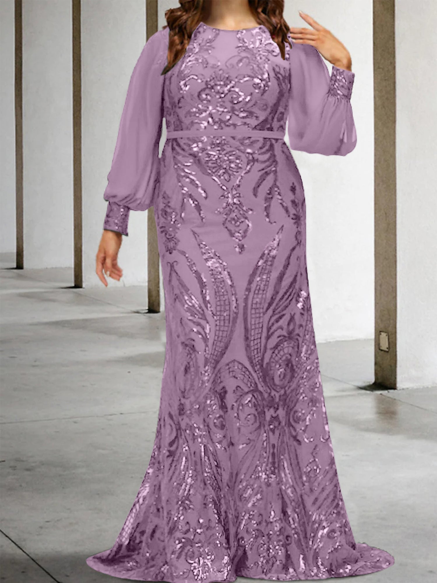 Sequined Mother of the Bride Sheath or Column Gowns
