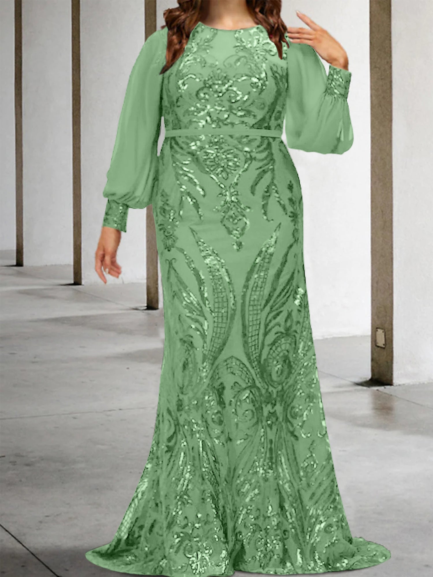 Sequined Mother of the Bride Sheath or Column Gowns