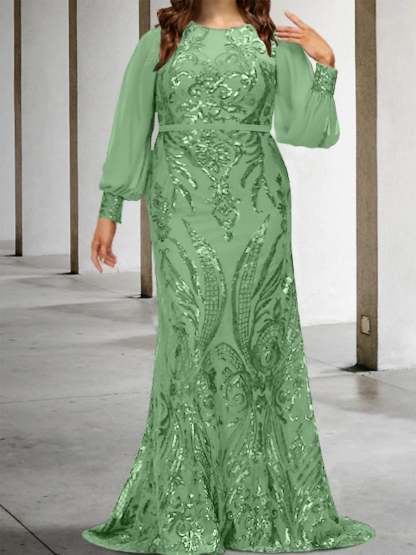 Sequined Mother of the Bride Sheath or Column Gowns