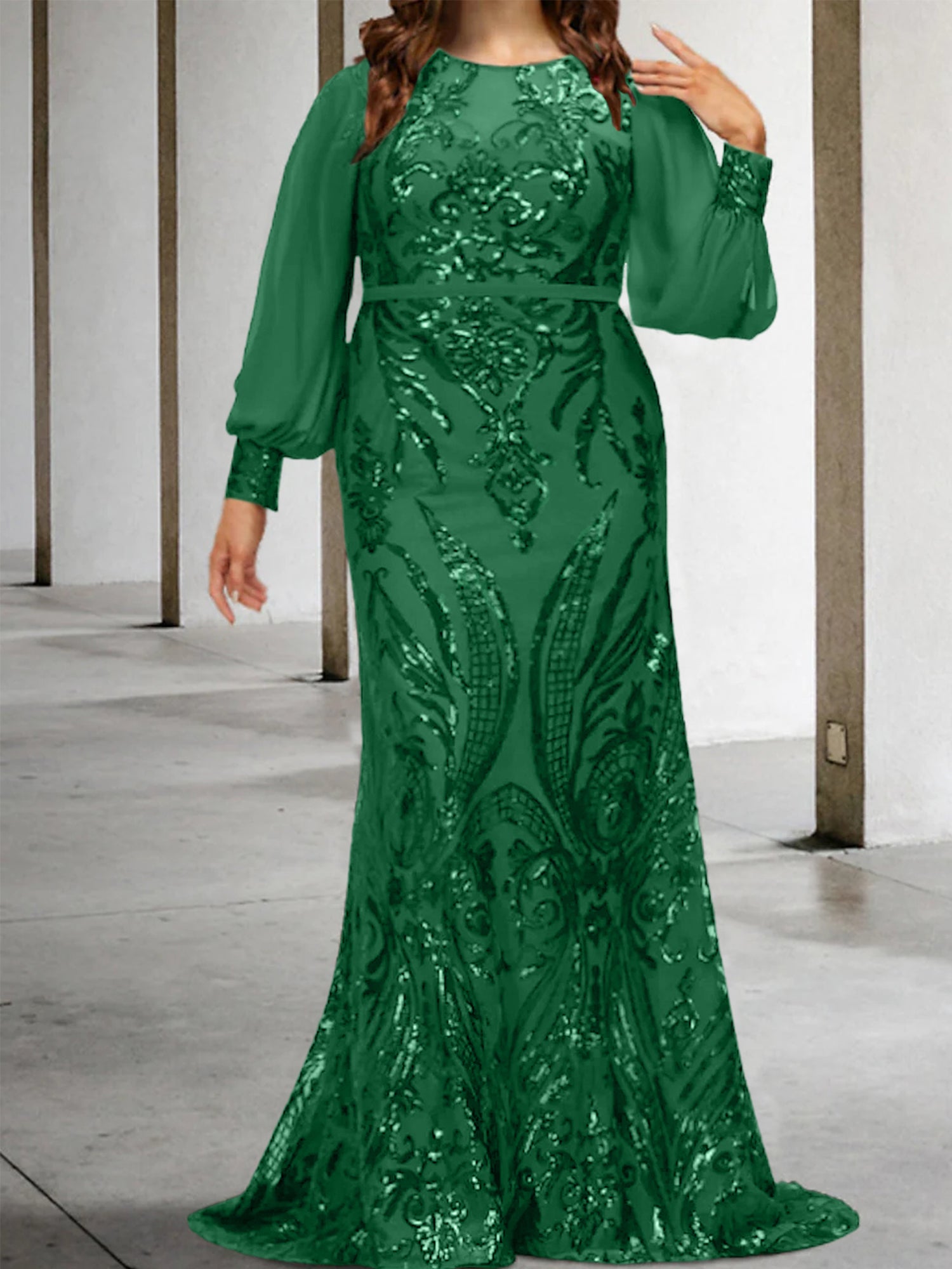 Sequined Mother of the Bride Sheath or Column Gowns