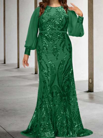 Sequined Mother of the Bride Sheath or Column Gowns
