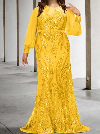 Sequined Mother of the Bride Sheath or Column Gowns