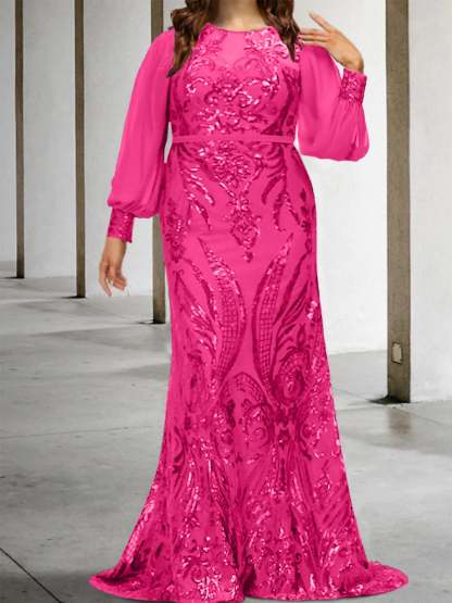Sequined Mother of the Bride Sheath or Column Gowns