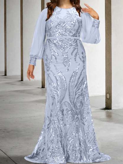 Sequined Mother of the Bride Sheath or Column Gowns