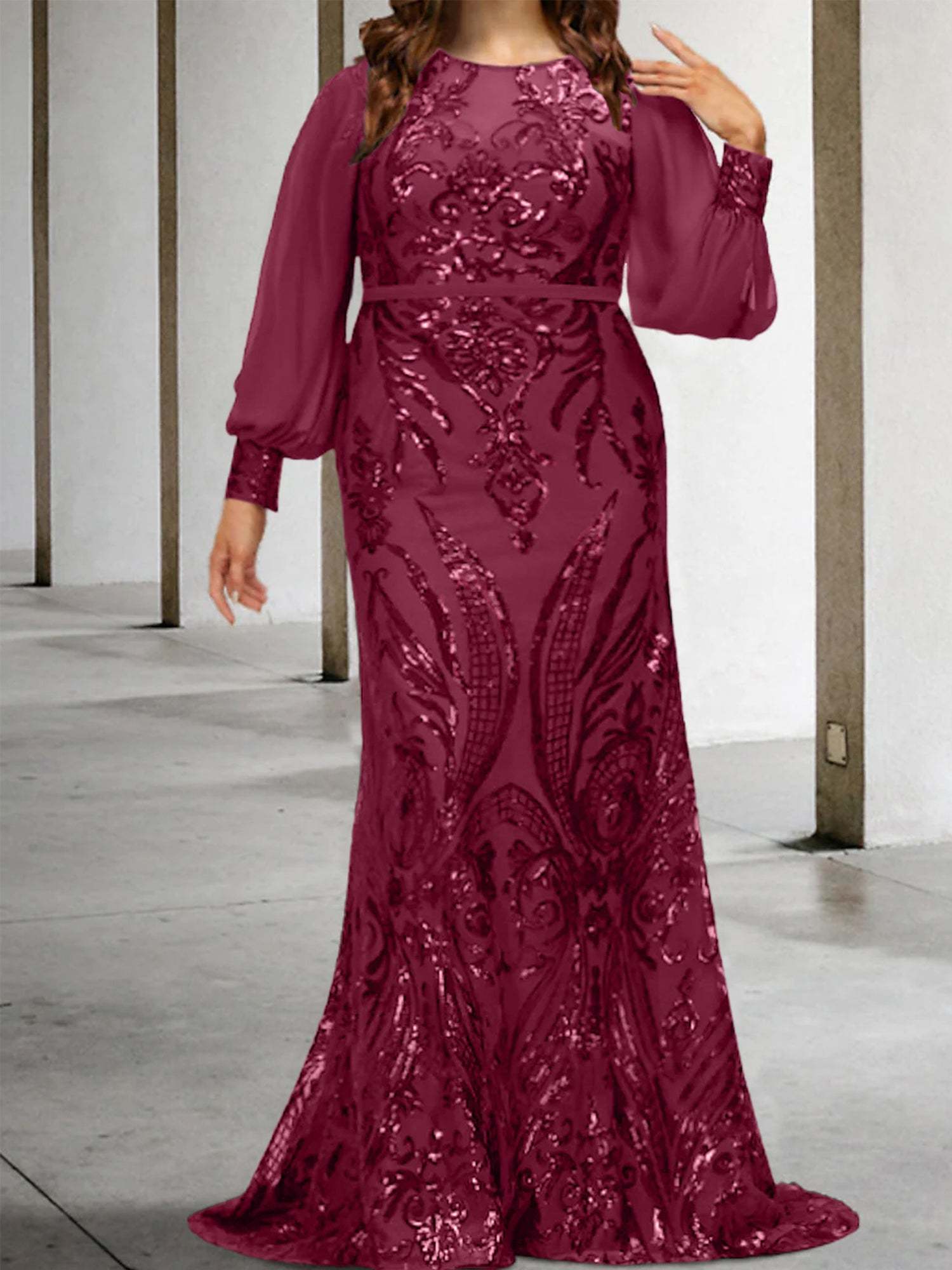 Sequined Mother of the Bride Sheath or Column Gowns