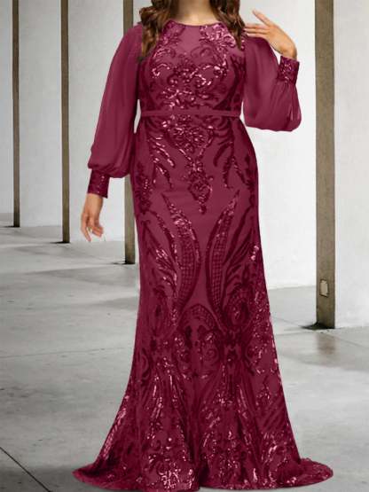 Sequined Mother of the Bride Sheath or Column Gowns