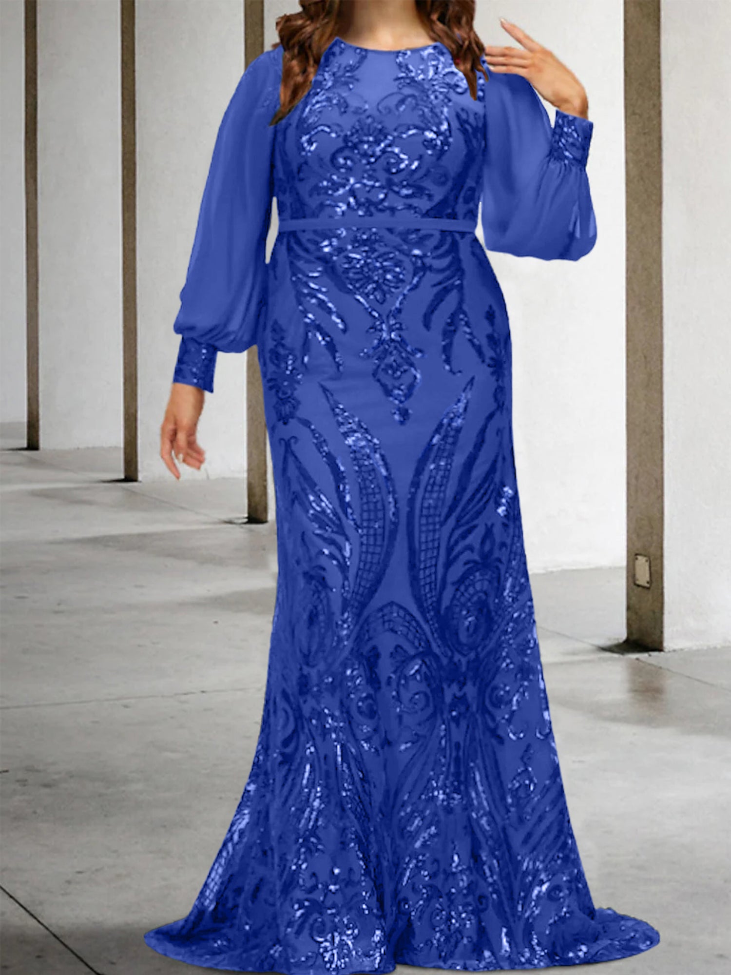 Sequined Mother of the Bride Sheath or Column Gowns