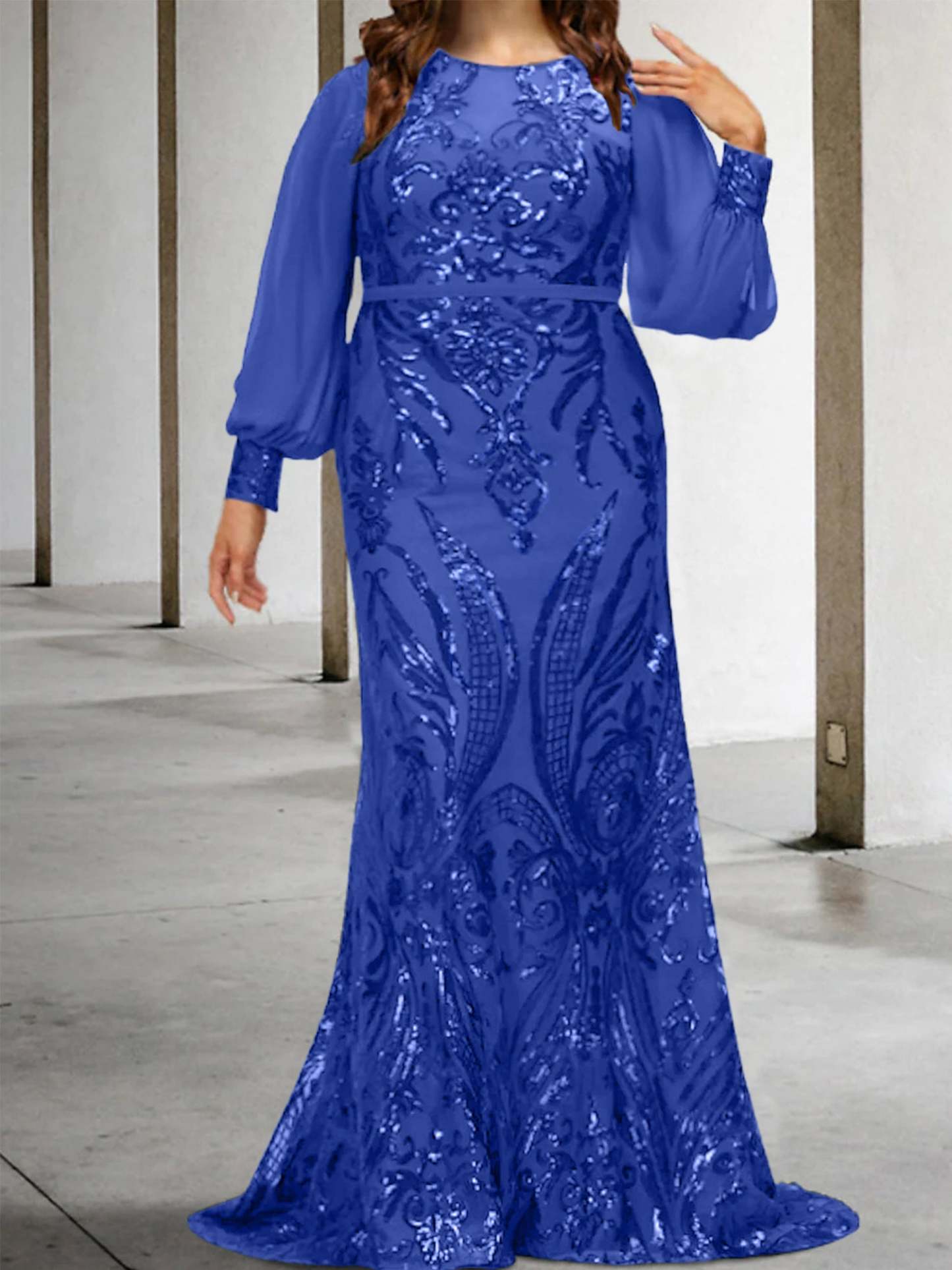 Sequined Mother of the Bride Sheath or Column Gowns