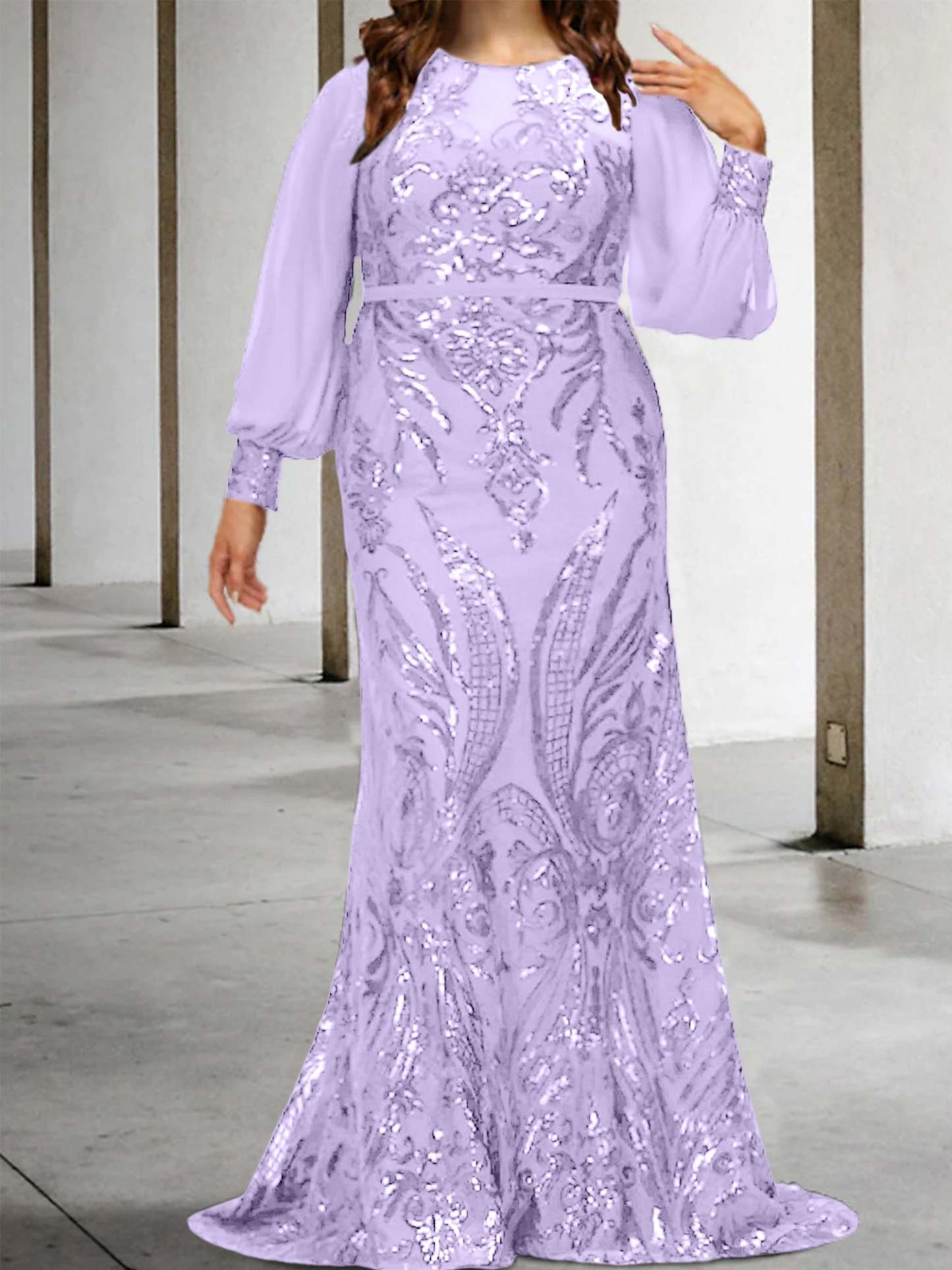 Sequined Mother of the Bride Sheath or Column Gowns