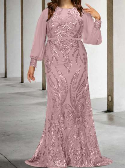 Sequined Mother of the Bride Sheath or Column Gowns