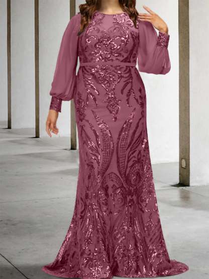 Sequined Mother of the Bride Sheath or Column Gowns