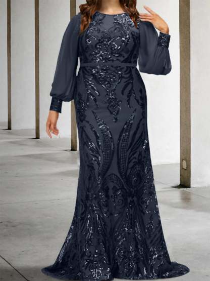 Sequined Mother of the Bride Sheath or Column Gowns