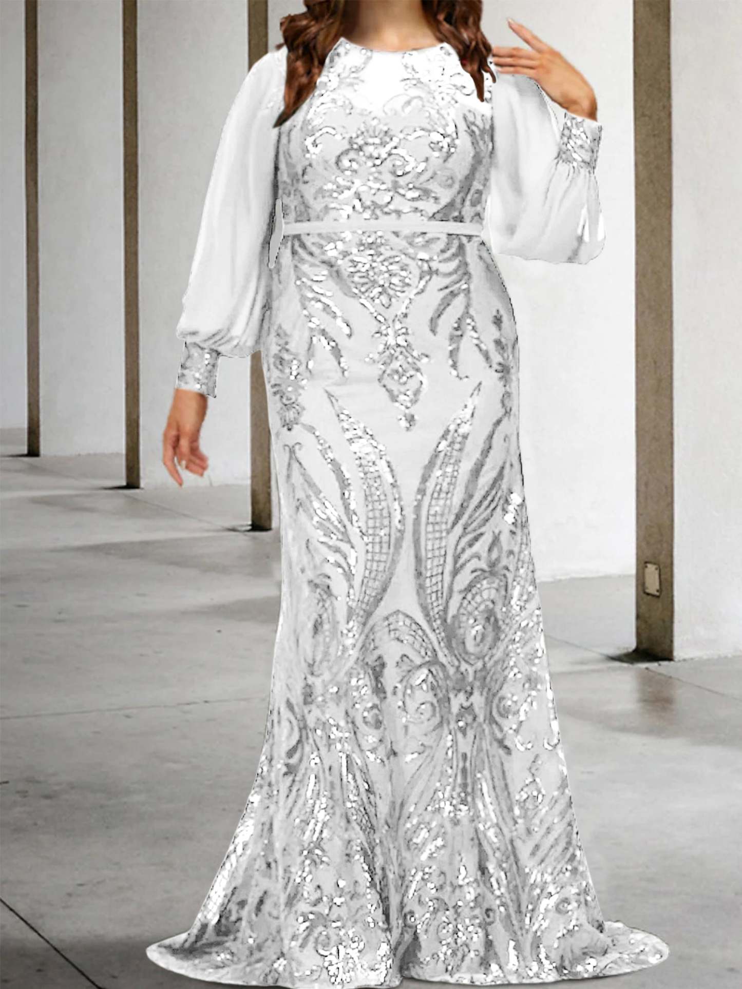 Sequined Mother of the Bride Sheath or Column Gowns