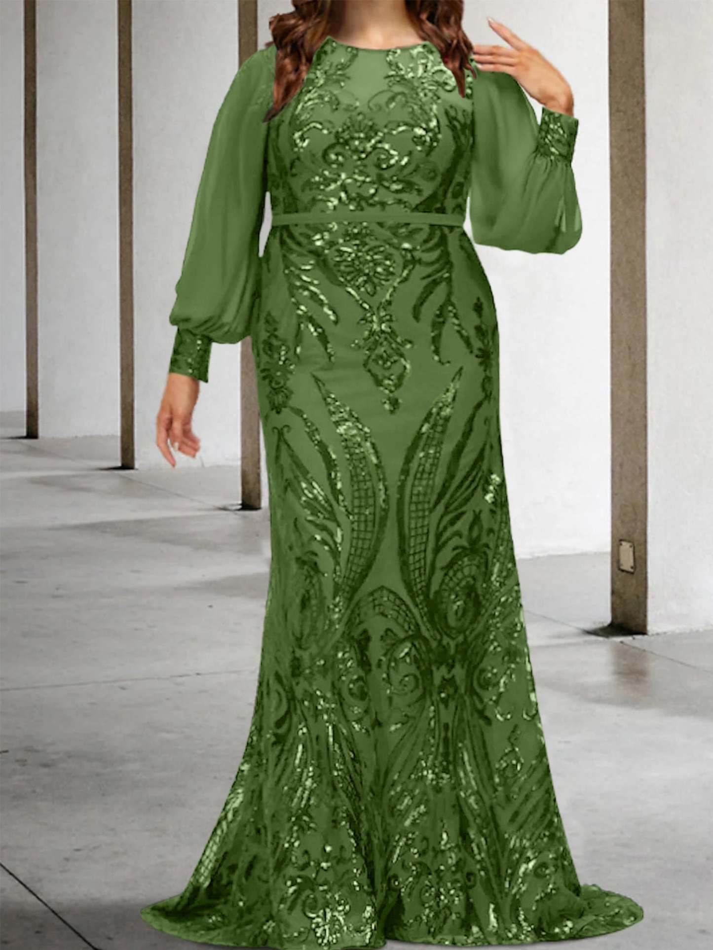 Sequined Mother of the Bride Sheath or Column Gowns