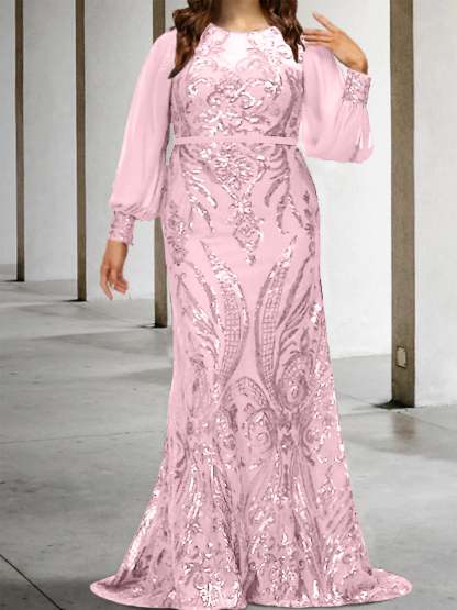 Sequined Mother of the Bride Sheath or Column Gowns
