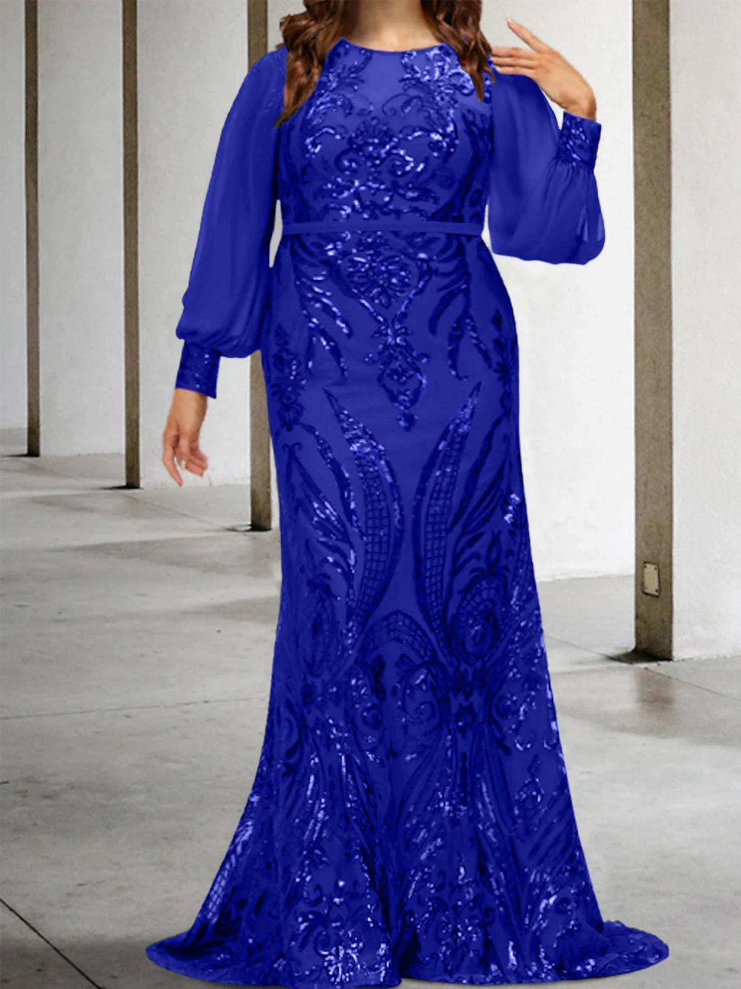 Sequined Mother of the Bride Sheath or Column Gowns