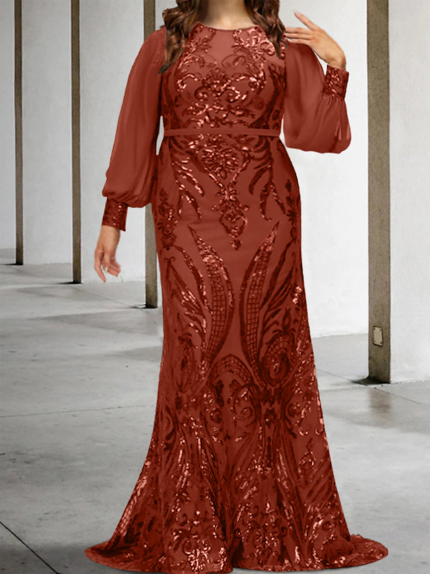 Sequined Mother of the Bride Sheath or Column Gowns