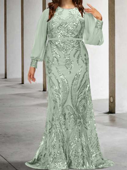 Sequined Mother of the Bride Sheath or Column Gowns