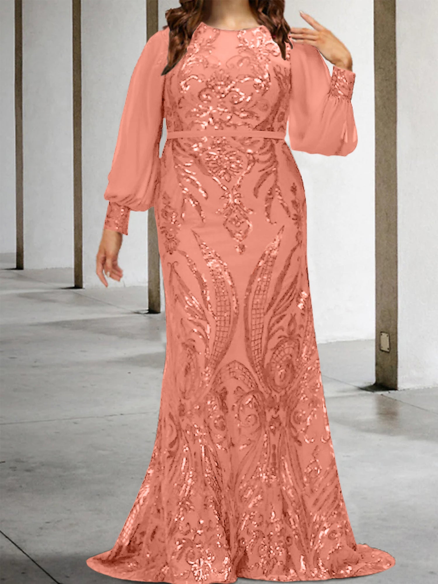 Sequined Mother of the Bride Sheath or Column Gowns