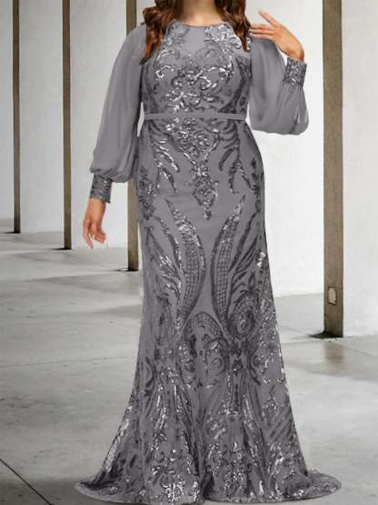 Sequined Mother of the Bride Sheath or Column Gowns